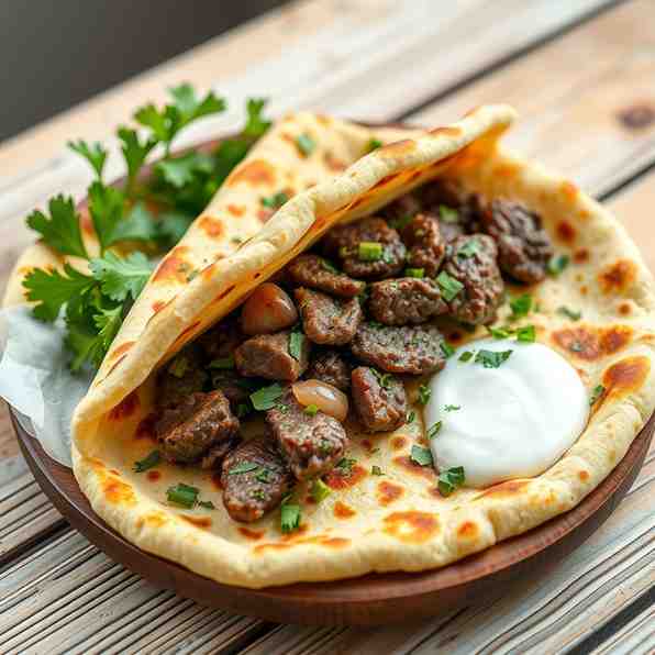 Azerbaijani Gutab - Beef & Herb Flatbread Recipe